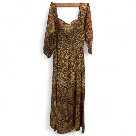 Z&L Europe Smock Dress Size Large Cottage Fall Desert Boho Floral Cotton NWT - Picture 4 of 9